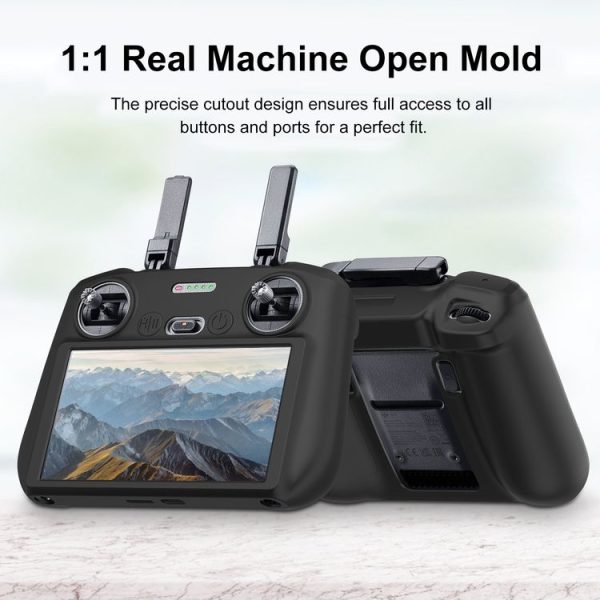DJI Mini 4 Pro / Air 3 Remote Control / DJI RC 2 with Screen PULUZ Silicone Protective Case (Black) - Image 4