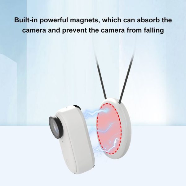 Insta360 GO 3 / GO 3S PULUZ Magnetic Pendant Holder Quick Release Neck Strap (White) - Image 4