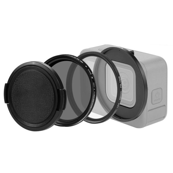 GoPro HERO12 Black / 11 Black / 11 Black Mini / 10 Black / 9 Black PULUZ 52mm UV ND2-400 Filter with Adapter Ring (Black)