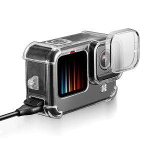 PULUZ Clear TPU Case with Lens Cap For GoPro HERO12 Black / 11 Black / 10 Black / 9 Black (Transparent)