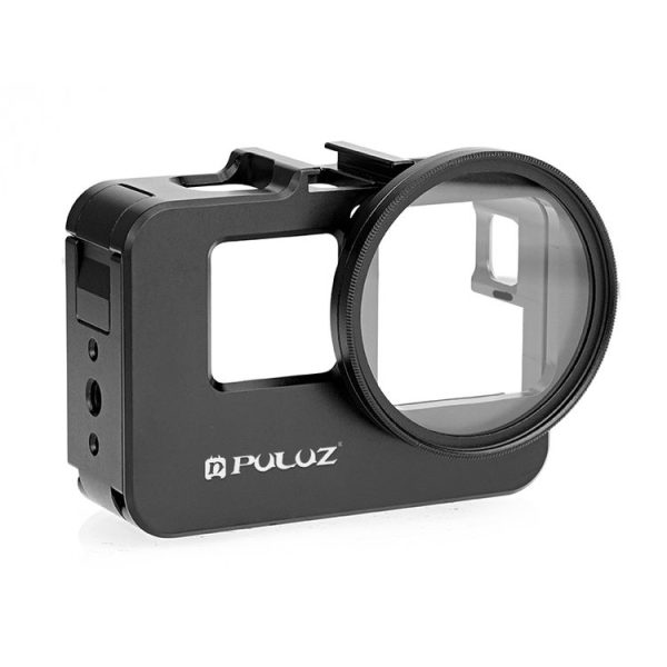 Insta360 Ace Pro / Ace PULUZ Metal Cage Adapter Frame with 52mm UV Filter & Adapter Ring (Black) - Image 3