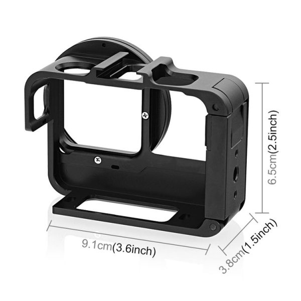 Insta360 Ace Pro / Ace PULUZ Metal Cage Adapter Frame with 52mm UV Filter & Adapter Ring (Black) - Image 4