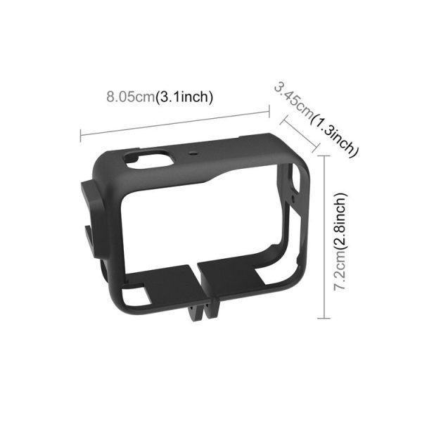 Insta360 Ace Pro PULUZ Plastic Cage Expansion Adapter Frame with Cold Shoe Base (Black) - Image 4