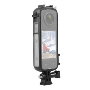 Insta360 X4 PULUZ Cold Shoe PC Plastic Protective Frame with Adapter Mount & Screw (Black)