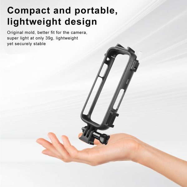 Insta360 X4 PULUZ Cold Shoe PC Plastic Protective Frame with Adapter Mount & Screw (Black) - Image 6