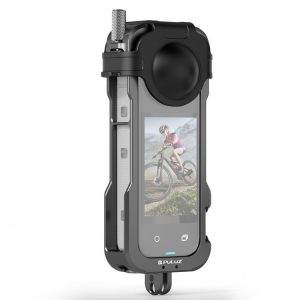 Insta360 X4 PULUZ Metal Protective Cage Rig Housing Frame with Lens Cover (Black)