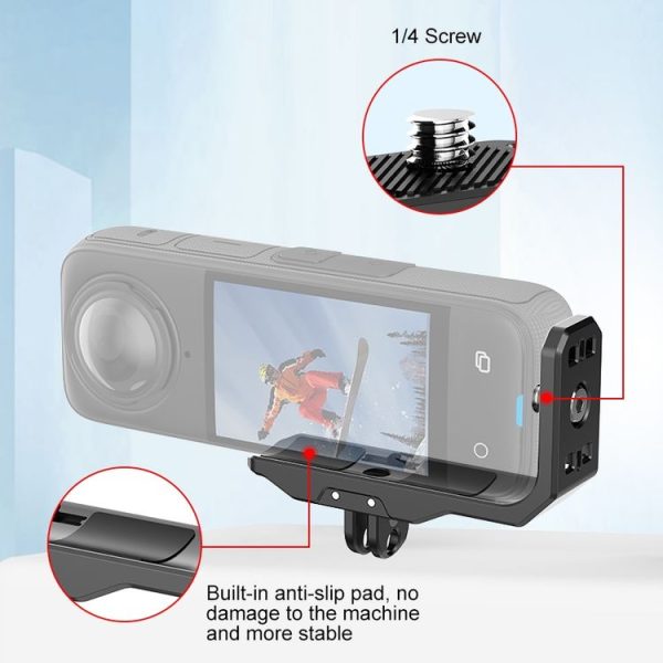 Insta360 X4 PULUZ Vertical Horizontal Shooting Quick Release Metal L Bracket (Black) - Image 6