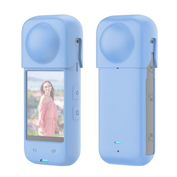 Insta360 X4 PULUZ Full Body Dust-proof Silicone Protective Case (Blue)