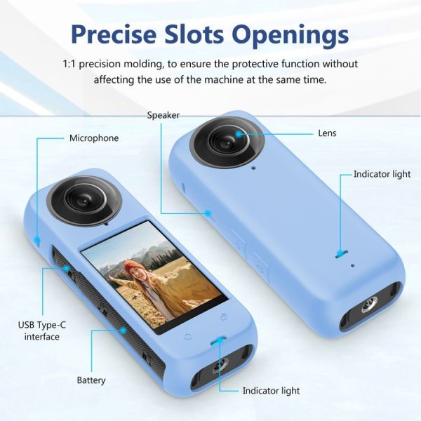 Insta360 X4 PULUZ Full Body Dust-proof Silicone Protective Case (Blue) - Image 3