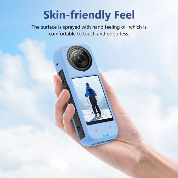 Insta360 X4 PULUZ Full Body Dust-proof Silicone Protective Case (Blue) - Image 4
