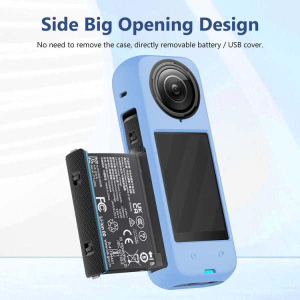 Insta360 X4 PULUZ Full Body Dust-proof Silicone Protective Case (Blue) - Image 6