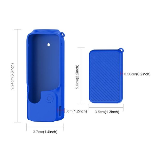 DJI OSMO Pocket 3 PULUZ 2 in 1 Silicone Cover Case Set with Strap (Blue) - Image 2
