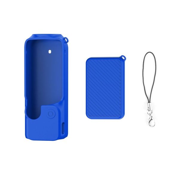 DJI OSMO Pocket 3 PULUZ 2 in 1 Silicone Cover Case Set with Strap (Blue) - Image 9