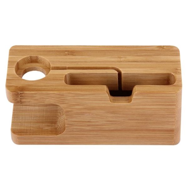 Bamboo Wooden Charger Holder for Apple Watch 38mm & 42mm / iPhone 7 & 7 Plus / iPhone 6 & 6 Plus / iPhone 5 & 5S & 5C - Image 2