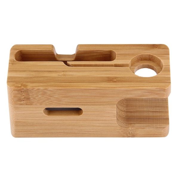 Bamboo Wooden Charger Holder for Apple Watch 38mm & 42mm / iPhone 7 & 7 Plus / iPhone 6 & 6 Plus / iPhone 5 & 5S & 5C - Image 3