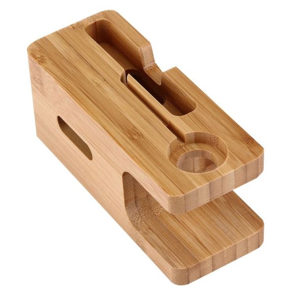 Bamboo Wooden Charger Holder for Apple Watch 38mm & 42mm / iPhone 7 & 7 Plus / iPhone 6 & 6 Plus / iPhone 5 & 5S & 5C - Image 4