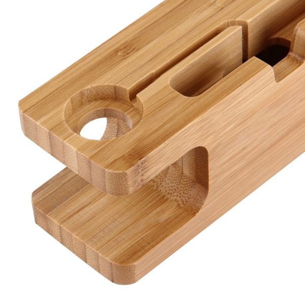 Bamboo Wooden Charger Holder for Apple Watch 38mm & 42mm / iPhone 7 & 7 Plus / iPhone 6 & 6 Plus / iPhone 5 & 5S & 5C - Image 6