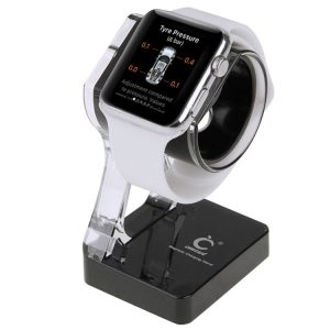 Plastic Charger Holder for Apple Watch 38mm & 42mm, Stand for iPhone 6s & 6s Plus, iPhone 6 & 6 Plus, iPhone 5 & 5S, Galaxy S6 / S5, HTC, Nokia, Sony (Black)