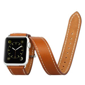 Baseus for Apple Watch 42mm Sunlord Series Metal Buckle Genuine Leather Watchband with Connector (Brown)