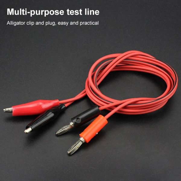 Banana Plug to Alligator Clip Wire Test Cable, Length: 1m - Image 3