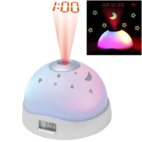 Color Night Light With Projecting Clock (White) - Image 2