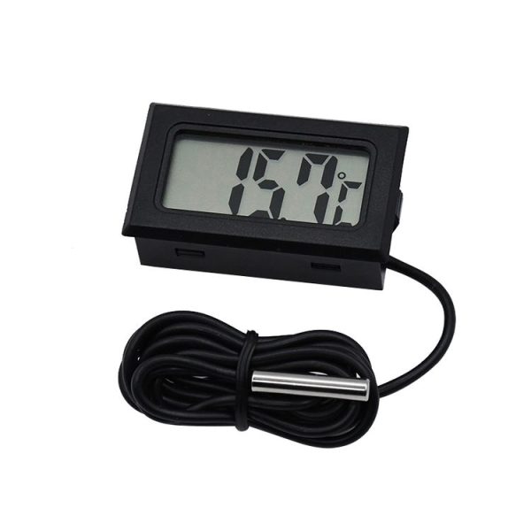 Mini LCD Digital Thermometer for Fridge Freezer, Insert Size 46mm x 26.6mm, Cable Length 1m (Black) - Image 2