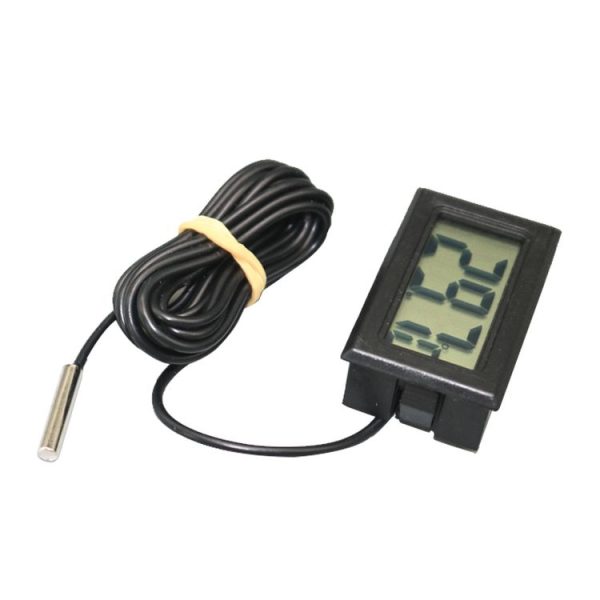 Mini LCD Digital Thermometer for Fridge Freezer, Insert Size 46mm x 26.6mm, Cable Length 1m (Black) - Image 3