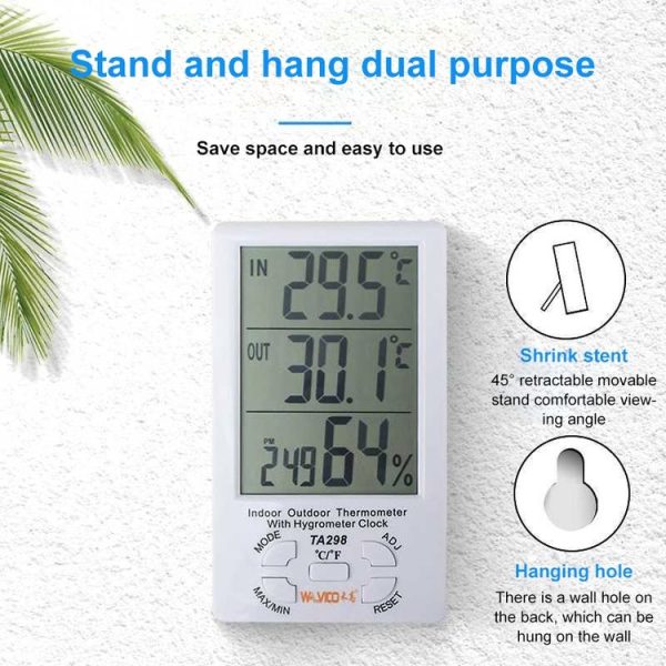 TA298 Digital LCD Humidity / Hygrometer and Thermometer with Extra Sensor Cable - Image 8