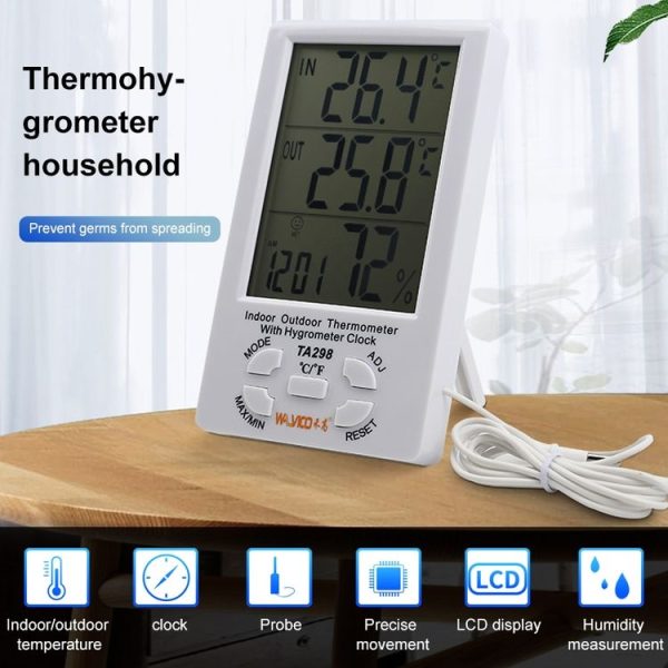 TA298 Digital LCD Humidity / Hygrometer and Thermometer with Extra Sensor Cable - Image 9