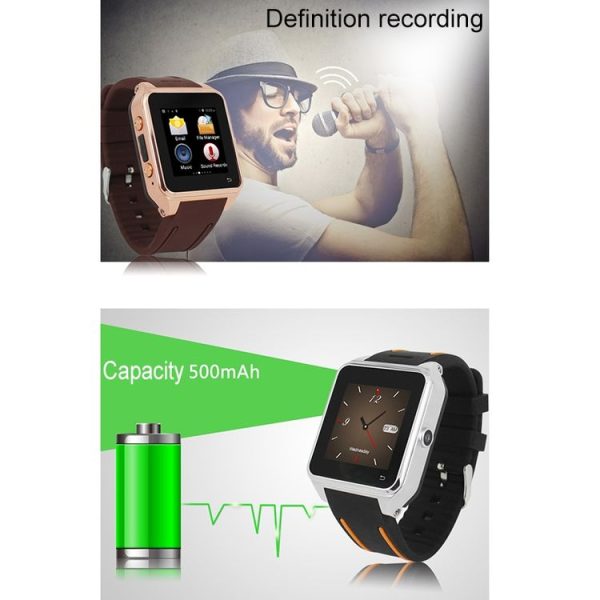 ZGPAX S82 Fashionable and Multifunctional 1.54 inch Dial Bluetooth 4.0 3G WCDMA Android 4.4 Smart Wrist Watch Phone with 2.0M Prepositive Camera and SIM Card Slot, Support Language: English, Russian, Spanish, Portuguese, Italian, French, German, Indonesian, Malay, Dutch, etc (Gold) - Image 6