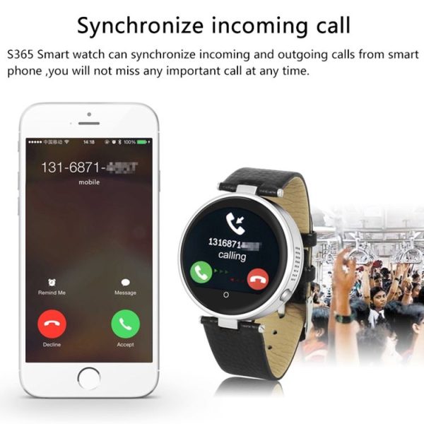 ZGPAX S365 Fashionable and Multifunctional 1.22 inch Dial Bluetooth 4.0 Smart Sync Sports Wrist Watch for iPhone and Android Phone, Support Language: English, Russian, Spanish, Portuguese, Italian, French, German, Arabic, Czech, Dutch, Greek, Indonesia, Farsi etc - Image 17
