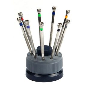 9 PCS 0.5mm-2.5mm Watch Repair Screwdriver Tools Set Kit (Silver)