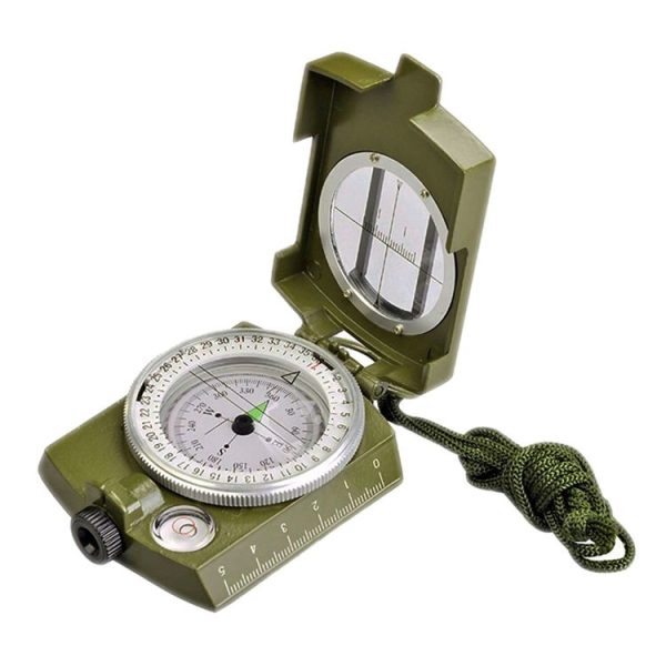 GoldGood DC60-2A Outdoor Multi-function Military Travel Geology Pocket Prismatic American Compass with Luminous Display (Army Green)
