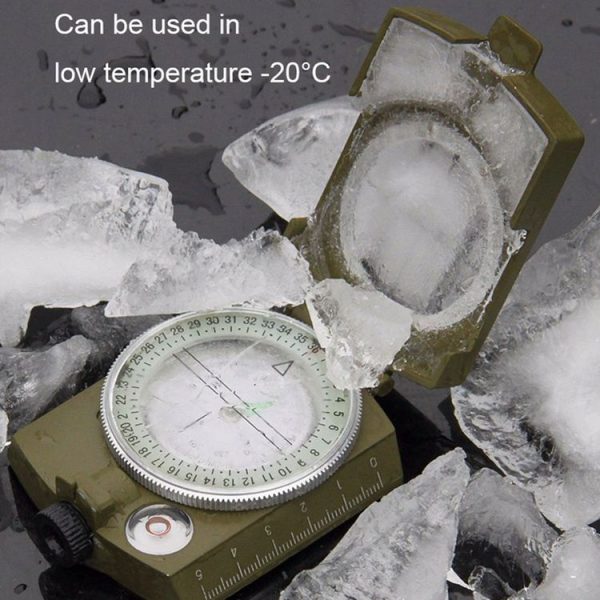 GoldGood DC60-2A Outdoor Multi-function Military Travel Geology Pocket Prismatic American Compass with Luminous Display (Army Green) - Image 10