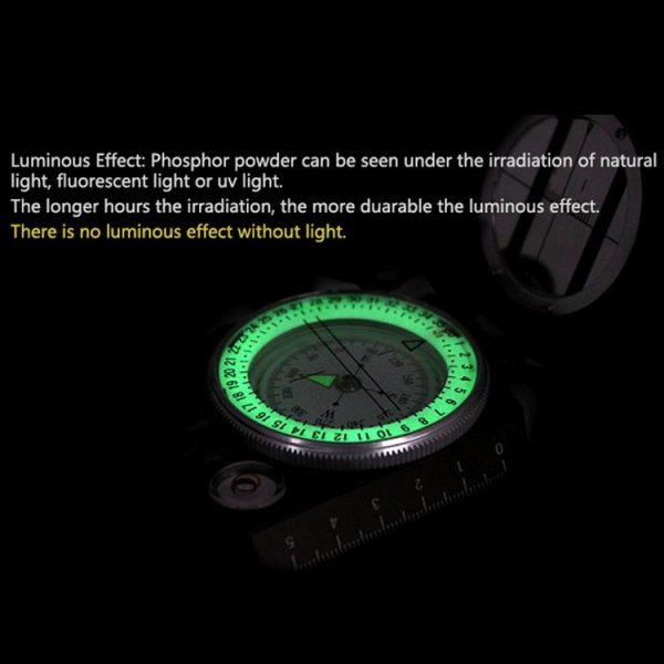 GoldGood DC60-2A Outdoor Multi-function Military Travel Geology Pocket Prismatic American Compass with Luminous Display (Army Green) - Image 11
