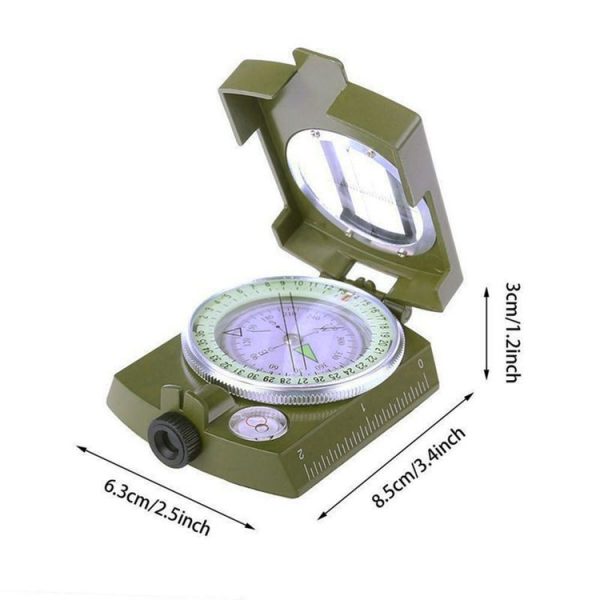 GoldGood DC60-2A Outdoor Multi-function Military Travel Geology Pocket Prismatic American Compass with Luminous Display (Army Green) - Image 12