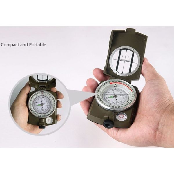 GoldGood DC60-2A Outdoor Multi-function Military Travel Geology Pocket Prismatic American Compass with Luminous Display (Army Green) - Image 8