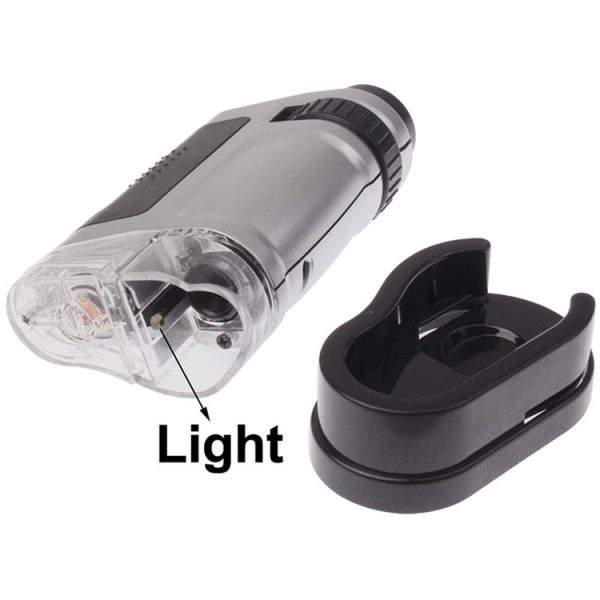 20X - 40X Magnification Zoom Lens Pocket Microscope with LED Light (Silver) - Image 3