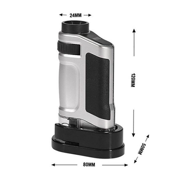 20X - 40X Magnification Zoom Lens Pocket Microscope with LED Light (Silver) - Image 4