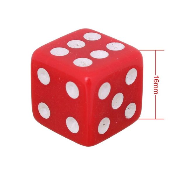 Universal 8mm Dice Style Plastic Car Tire Valve Caps, Pack of 4 (Red) - Image 3