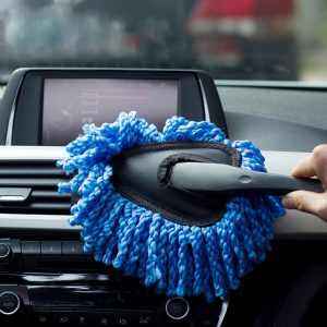KANEED SL-915 Car Dash Duster Washable Microfiber Interior and Exterior Surface Cleaner Wax Treated Professional Detailing Tool, Size: 34 x 19cm (Blue)