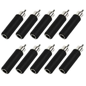 RCA Male to 6.3mm Female Adapters (10 Pcs in One Package, the Price is for 10 Pcs)