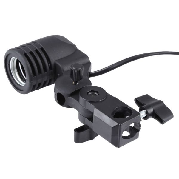 E27 AC Socket Studio Light Mount Stand Umbrella Holder (Black) - Image 4