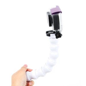 TMC HR127 7 Joint 360 Degrees Rotation Adjustable Neck for GoPro, Insta360, DJI and Other Action Cameras (White)