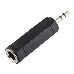 3.5mm Plug to 6.35mm Stereo Jack Adaptor Socket Adapter (Black)