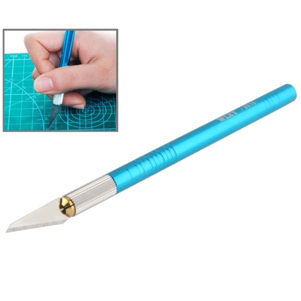 WLXY-9310, WLXY Tool Precision Knife with Replaceable Blade for Mat Carving / Scoring / Trimming, OAL: 145mm, Size: 121mm x 6mm Diameter (Blue)