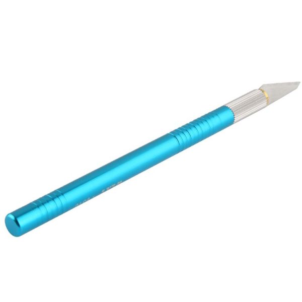 WLXY-9310, WLXY Tool Precision Knife with Replaceable Blade for Mat Carving / Scoring / Trimming, OAL: 145mm, Size: 121mm x 6mm Diameter (Blue) - Image 3