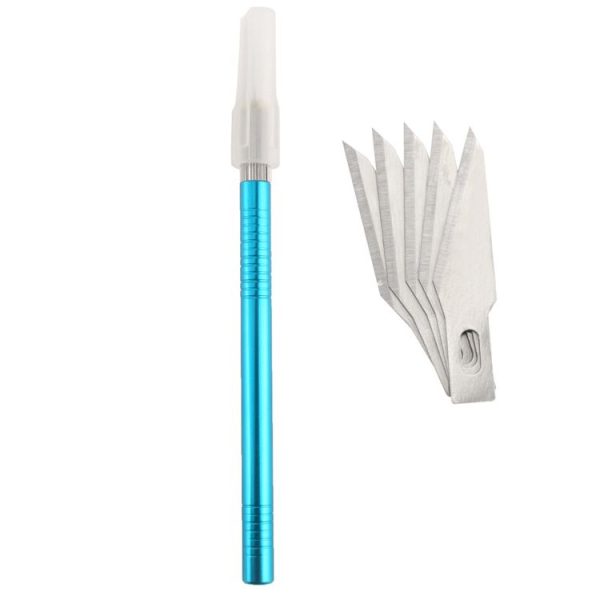WLXY-9310, WLXY Tool Precision Knife with Replaceable Blade for Mat Carving / Scoring / Trimming, OAL: 145mm, Size: 121mm x 6mm Diameter (Blue) - Image 5