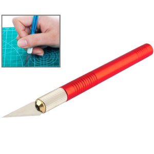WLXY-9311, WLXY Tool Precision Knife with Replaceable Blade for Mat Cutting / Model Making / Etching / Carving / Scoring / Trimming, OAL: 145mm, Size: 121mm x 10mm Diameter (Red)
