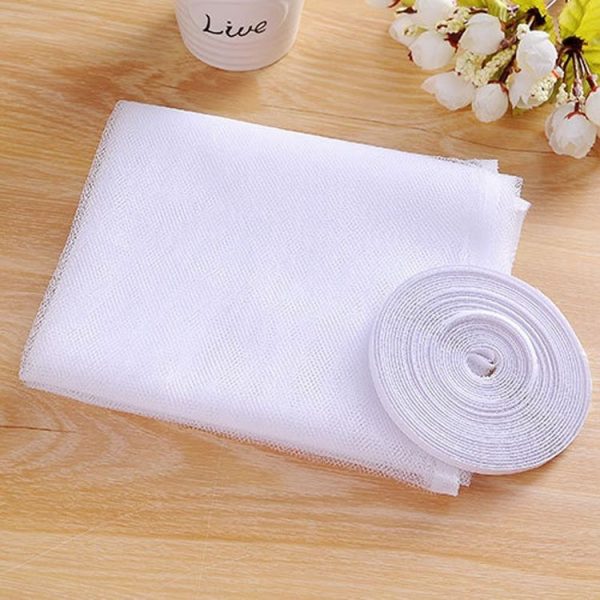 DIY Polyester Fly Screen / Window Screen Hook and Loop Fastener Mosquito Net (White) - Image 4